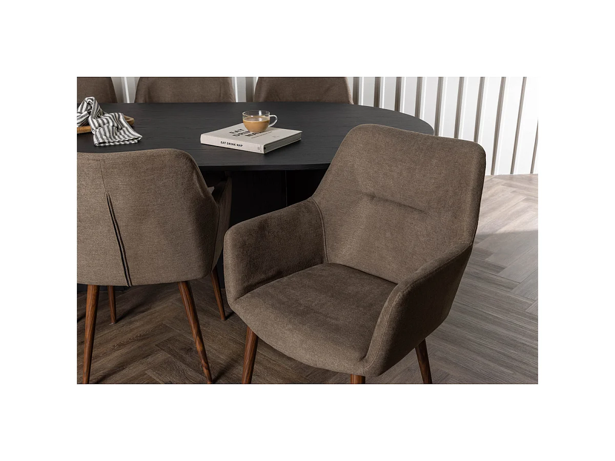 Ensemble Table à Manger & 6 Chaises "Bootcut & Tomorrow" 230cm Marron & Noir