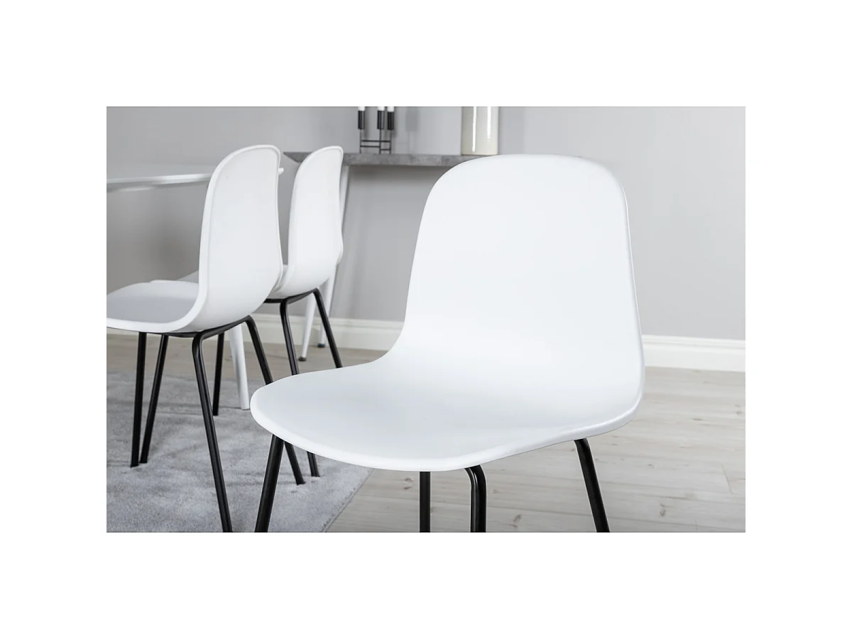 Ensemble Table à Manger & 6 Chaises "Polar & Artic" 180cm Blanc