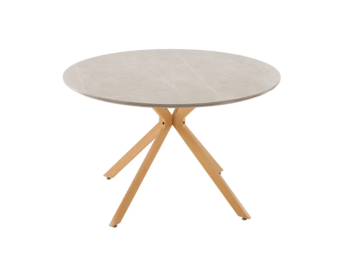 Ensemble Table à Manger & 4 Chaises "Piazza & Polar" 120cm Gris & Noir
