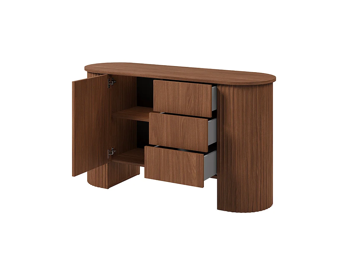Buffet 1 porte 3 tiroirs Canopée Bois foncé