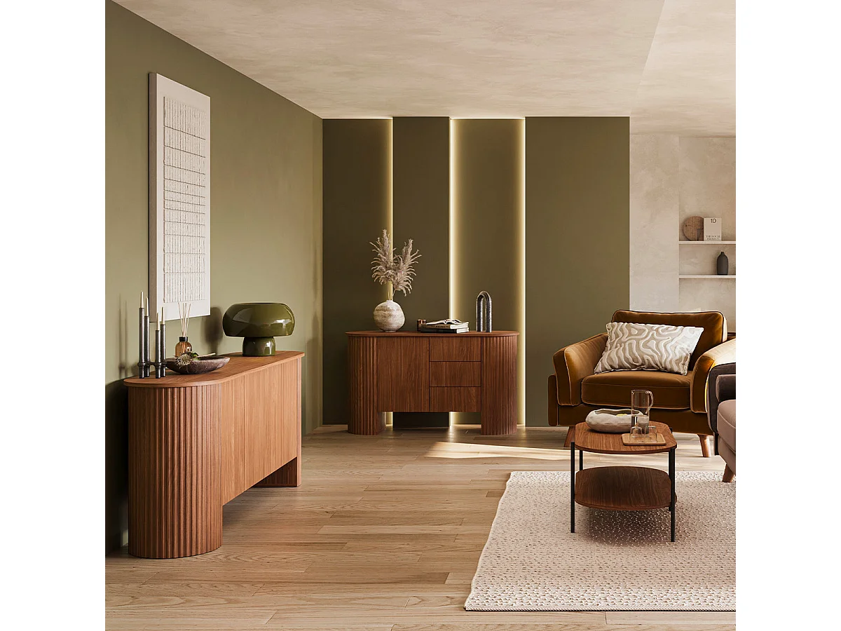 Buffet 1 porte 3 tiroirs Canopée Bois foncé