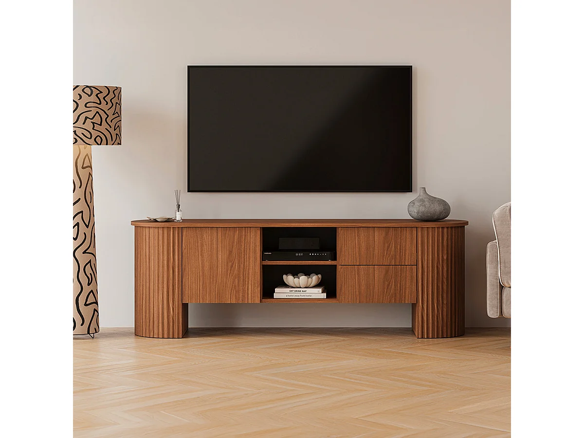 Mobile TV 1 anta 2 cassetti 180 cm Canopée legno scuro