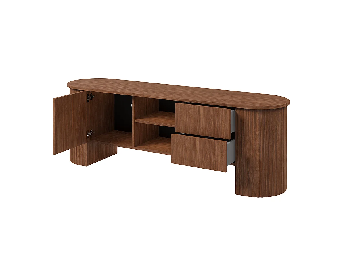 Mobile TV 1 anta 2 cassetti 180 cm Canopée legno scuro