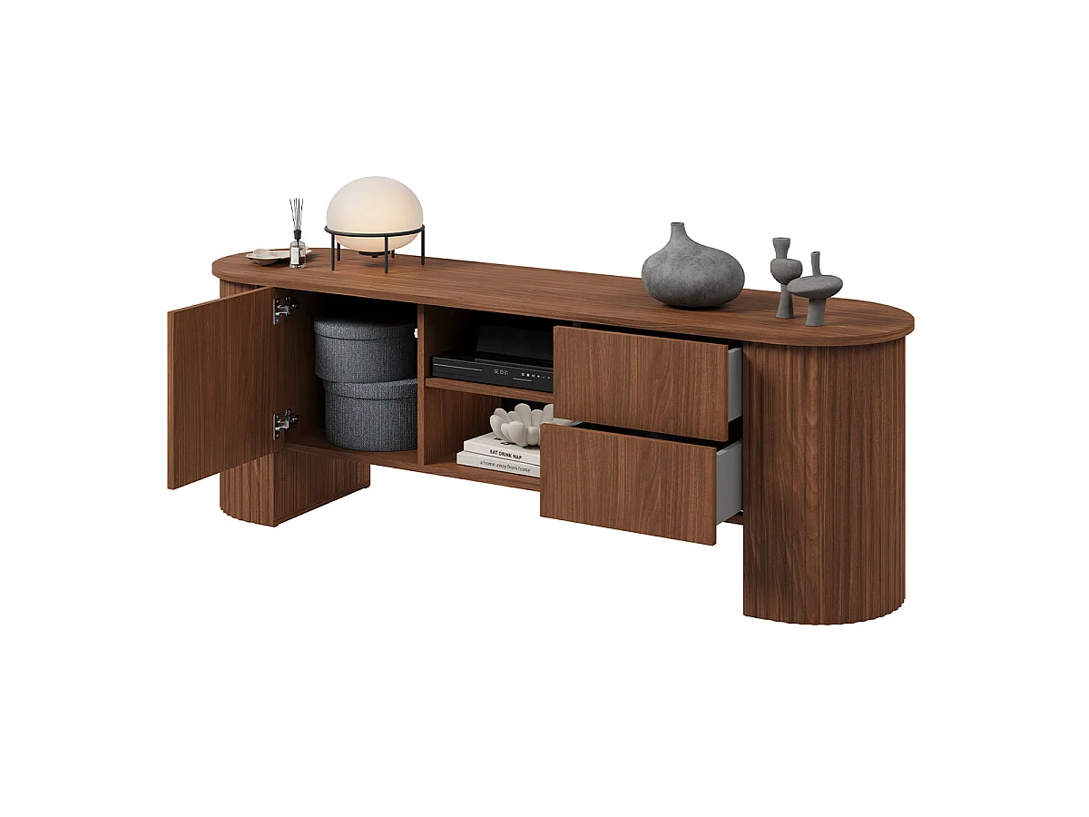 Mobile TV 1 anta 2 cassetti 180 cm Canopée legno scuro