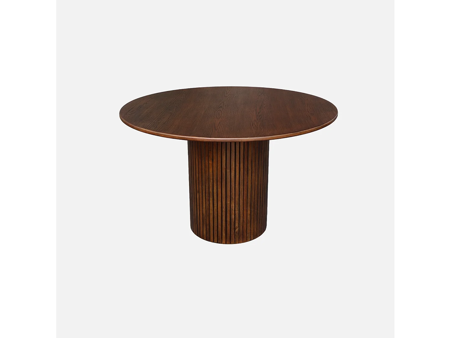 Mesa de comedor redonda de madera, 4 plazas nogal