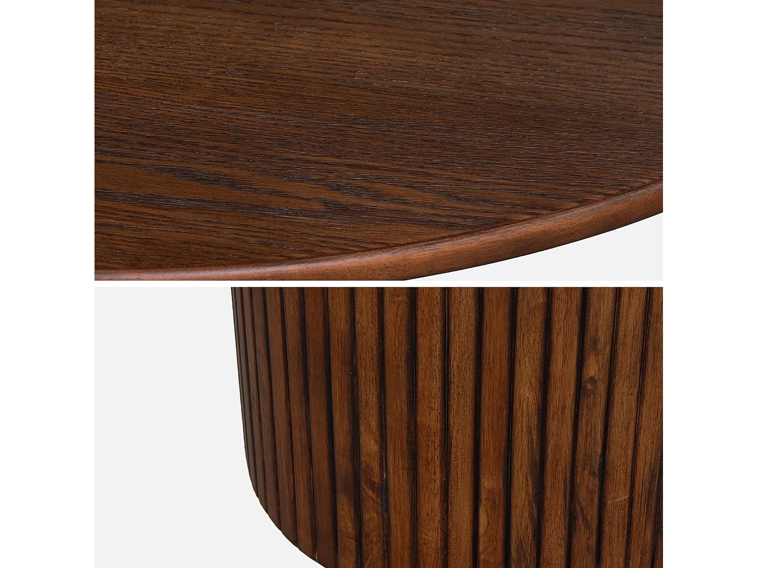 Mesa de comedor redonda de madera, 4 plazas nogal