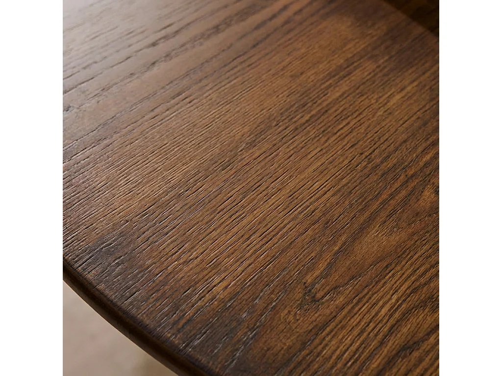 Mesa de comedor redonda de madera, 4 plazas nogal