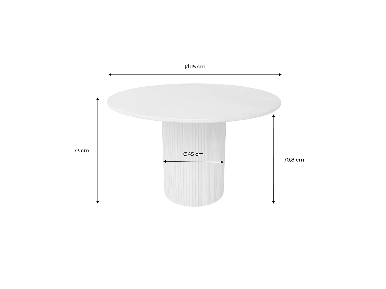 Mesa de comedor redonda de madera, 4 plazas nogal