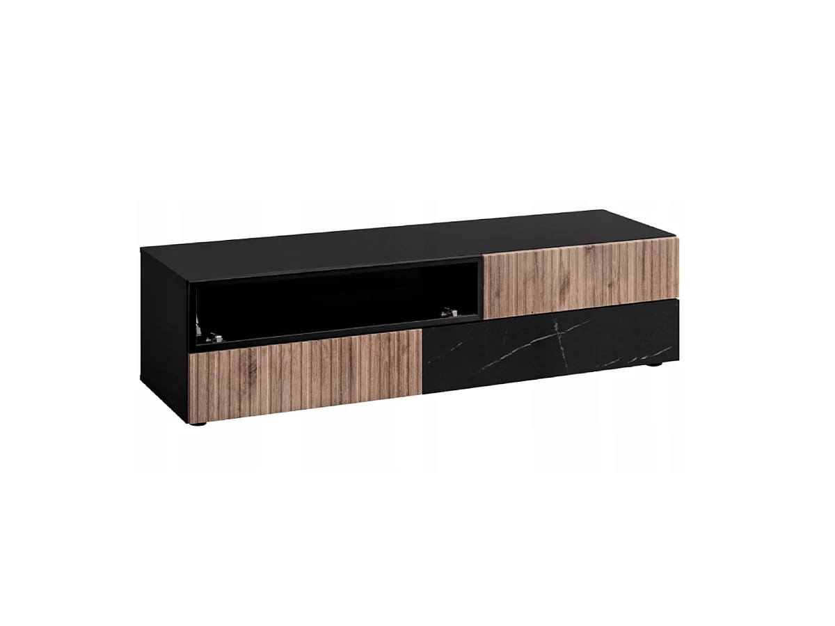 Ensemble Meuble TV Mural "Cannes I" 180cm Noir & Naturel