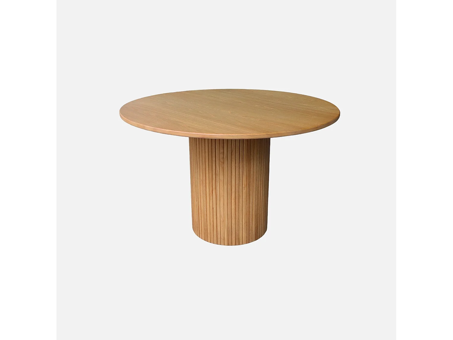 Mesa de comedor redonda de madera, 4 plazas natural