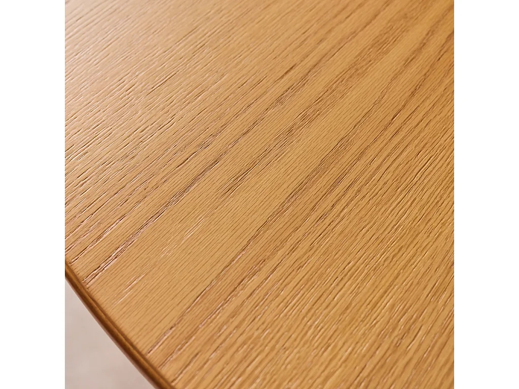 Mesa de comedor redonda de madera, 4 plazas natural