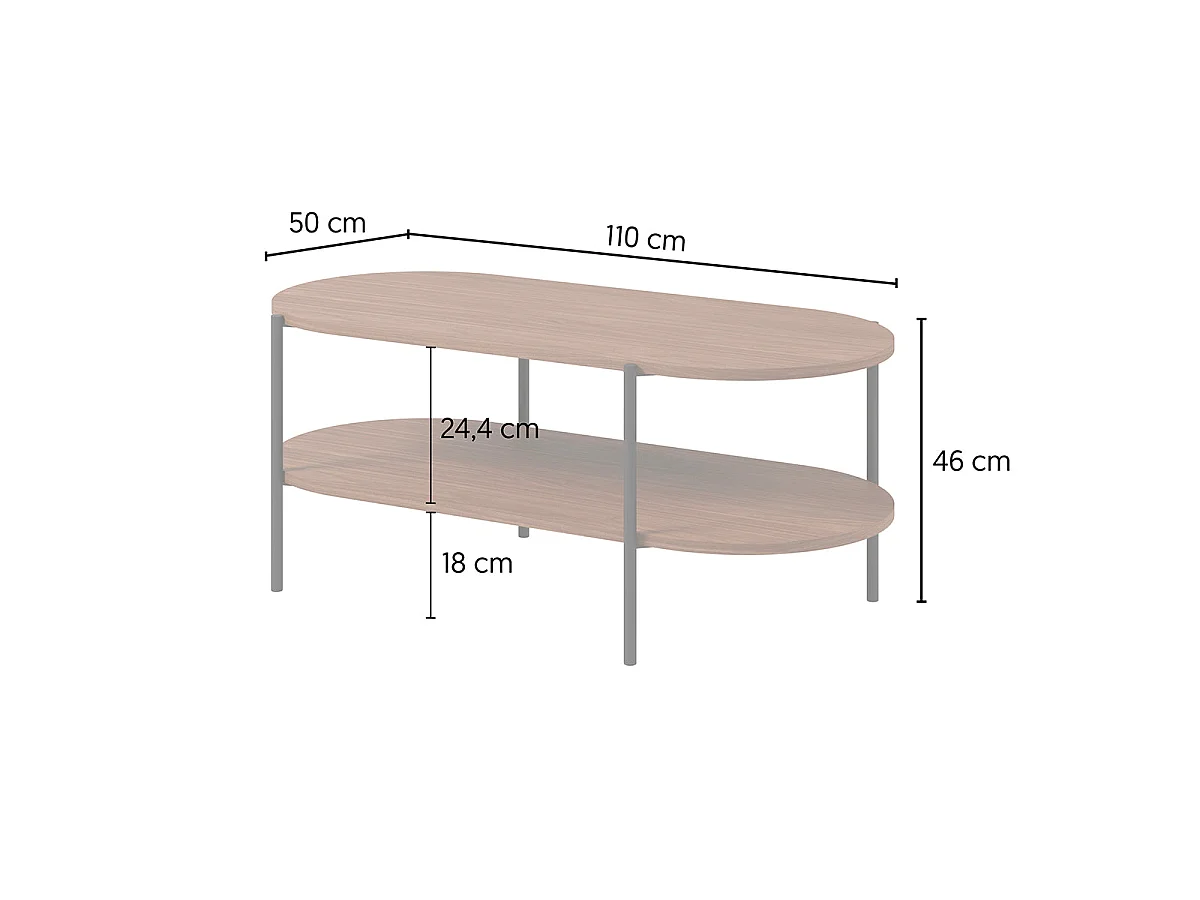 Canopée Dark Wood Coffee Table