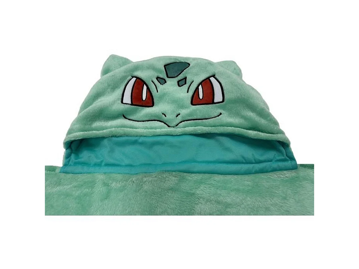 Plaid à capuche 3D Pokémon Bulbizarre 120 x 150 cm