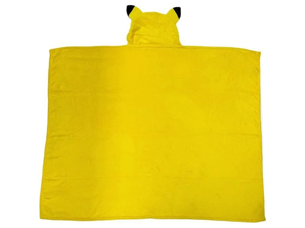 Plaid à capuche Homadict Pokémon Pikachu 120 x 150 cm - polaire douce enfant