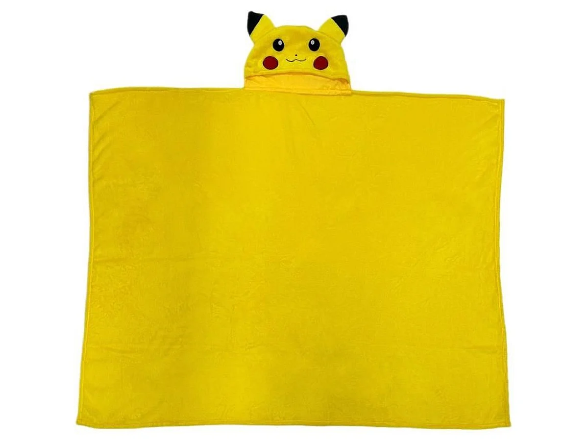 Plaid à capuche Homadict Pokémon Pikachu 120 x 150 cm - polaire douce enfant
