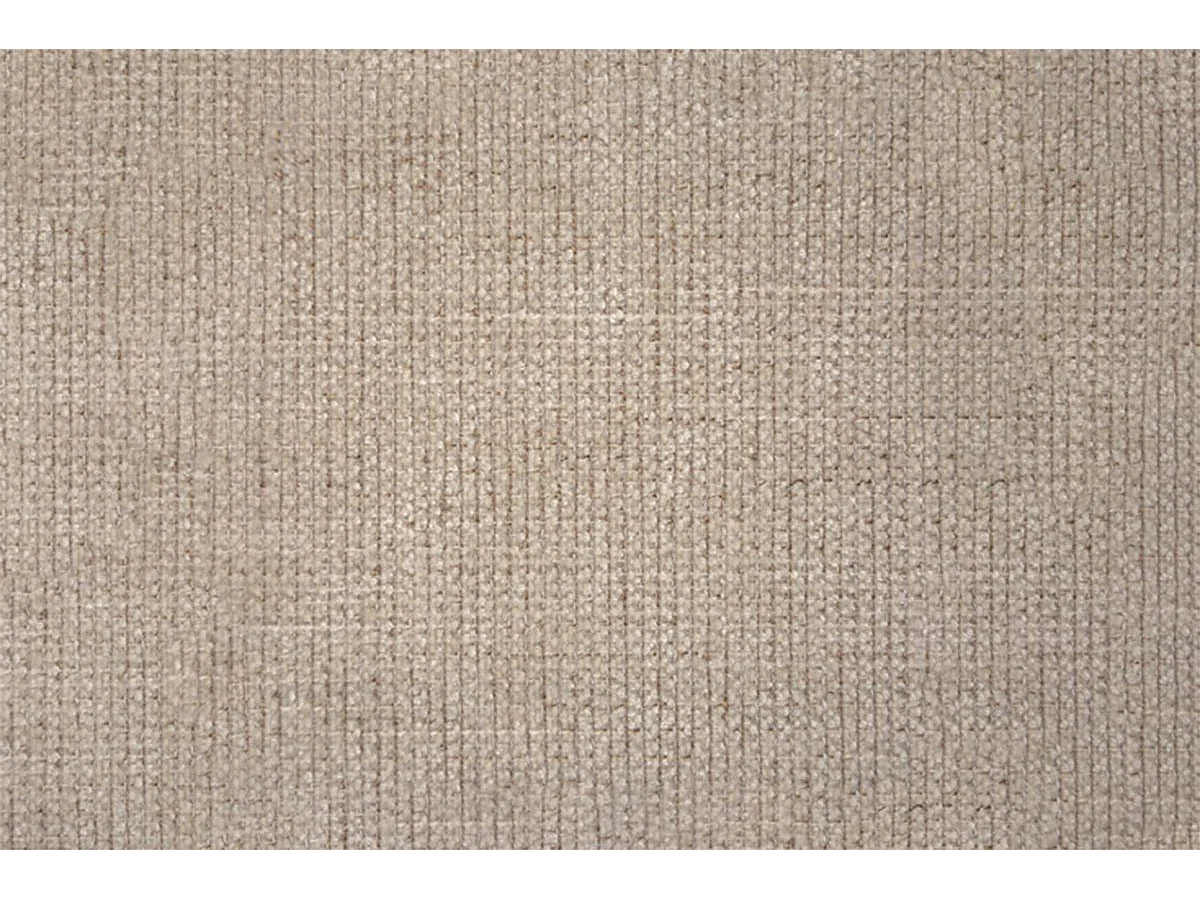 Lit 135x190cm avec tête de lit lignes tissu et sommier kit beige brun - Hauteur totale : 29cm