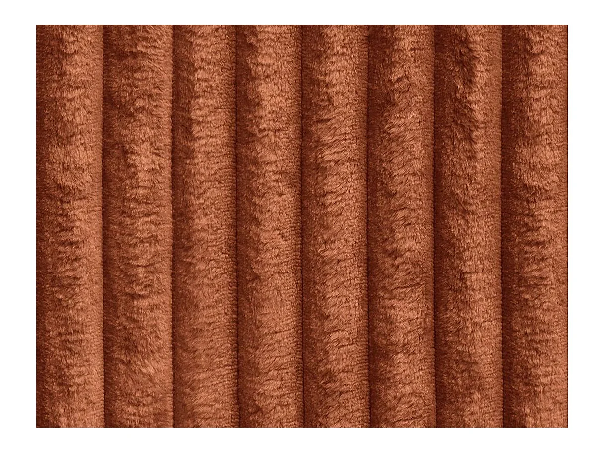 Canapé d'angle convertible 5 places FABIO en velours côtelé épais - Terracotta - Angle Gauche