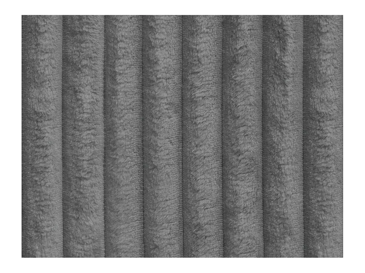 Canapé d'angle convertible 5 places FABIO en velours côtelé épais - Gris anthracite - Angle Gauche