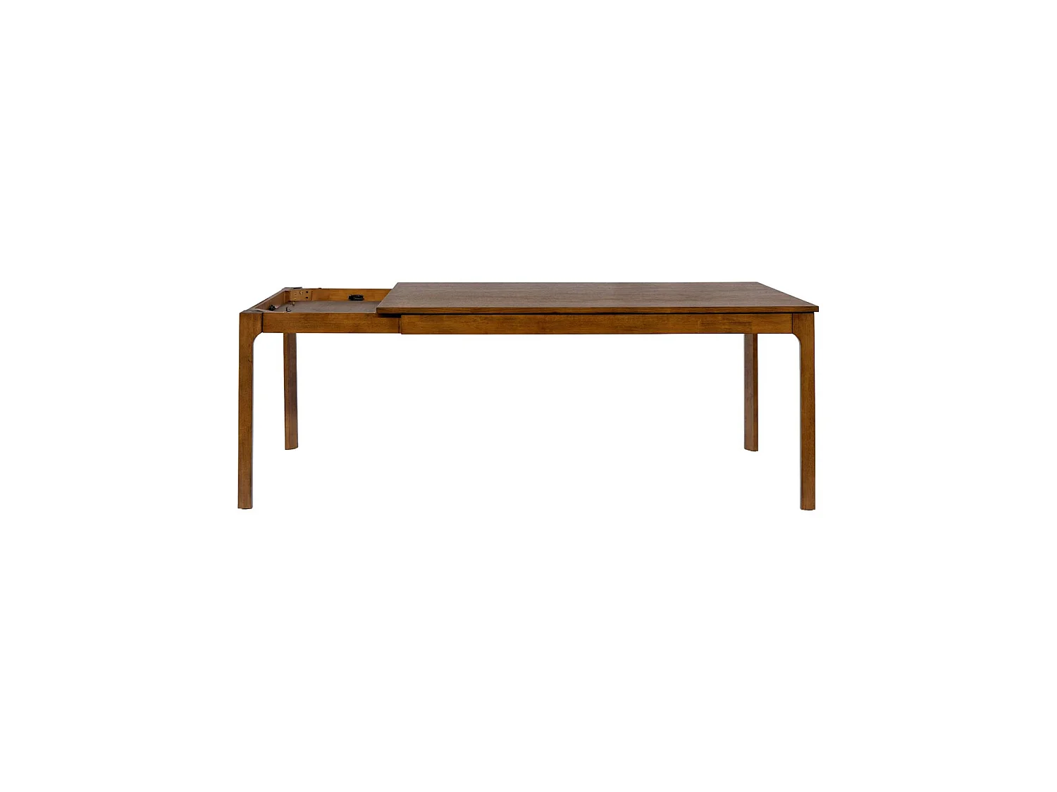 Table à manger rectangle extensible bois d'hévéa placage chêne 6-10 places noyer - Félicie