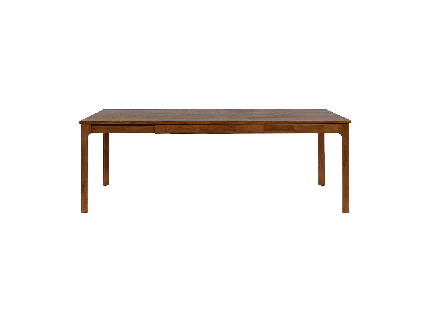 Table à manger rectangle extensible bois d'hévéa placage chêne 6-10 places noyer - Félicie