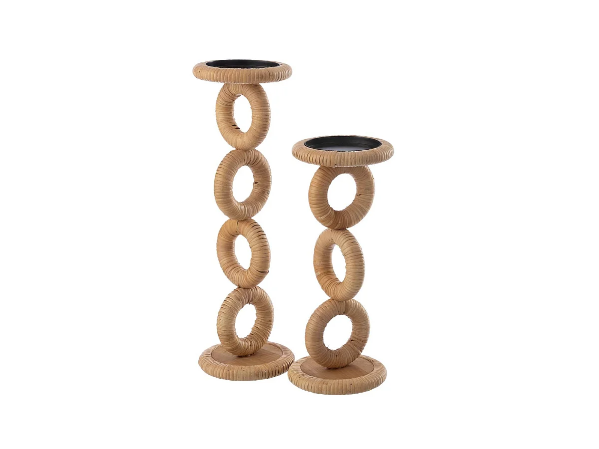 Bougeoir en Rotin "Ring" 45cm Naturel