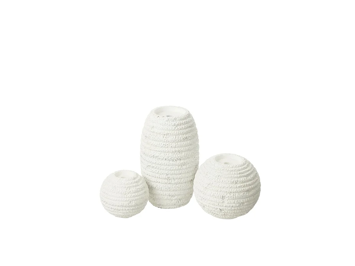 Chandelier Ovale en Ciment "Creta" 26cm Blanc