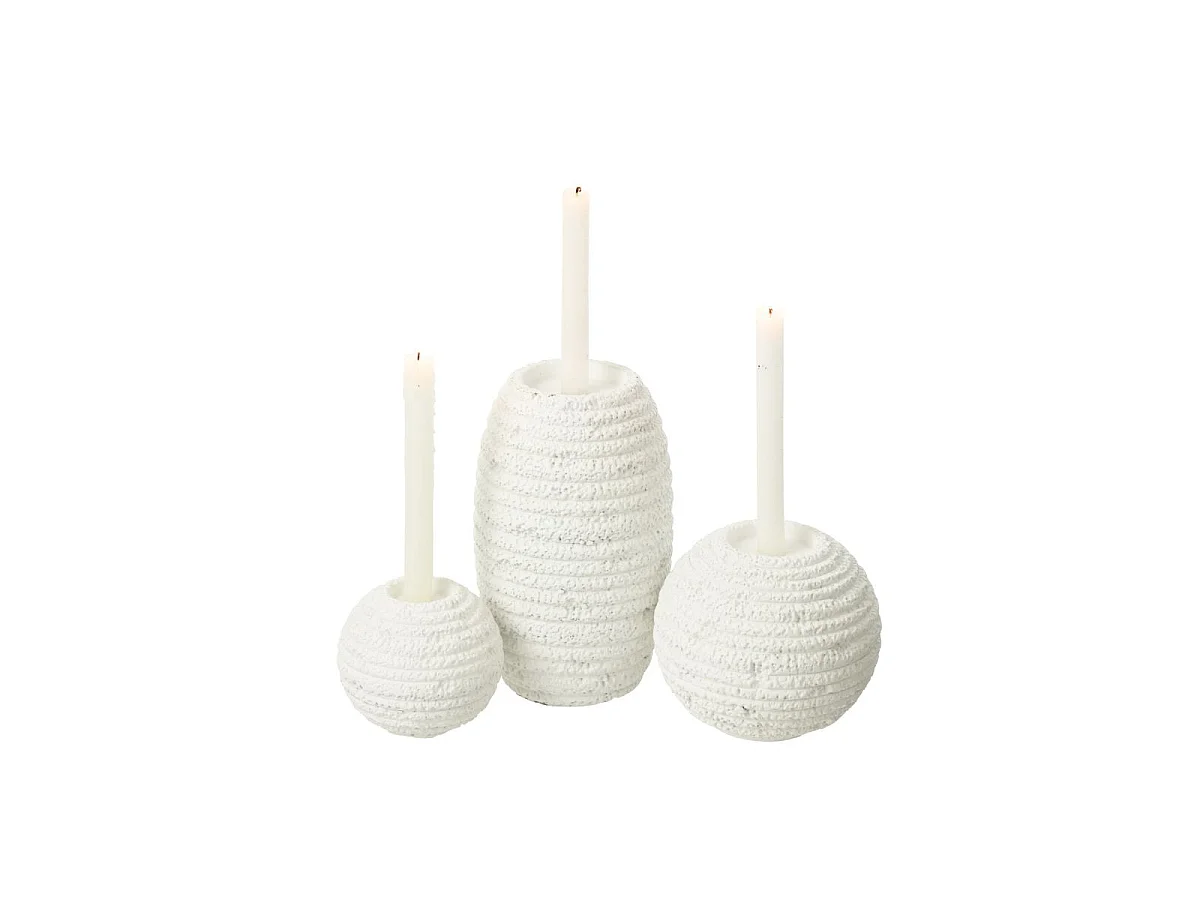 Chandelier Ovale en Ciment "Creta" 26cm Blanc