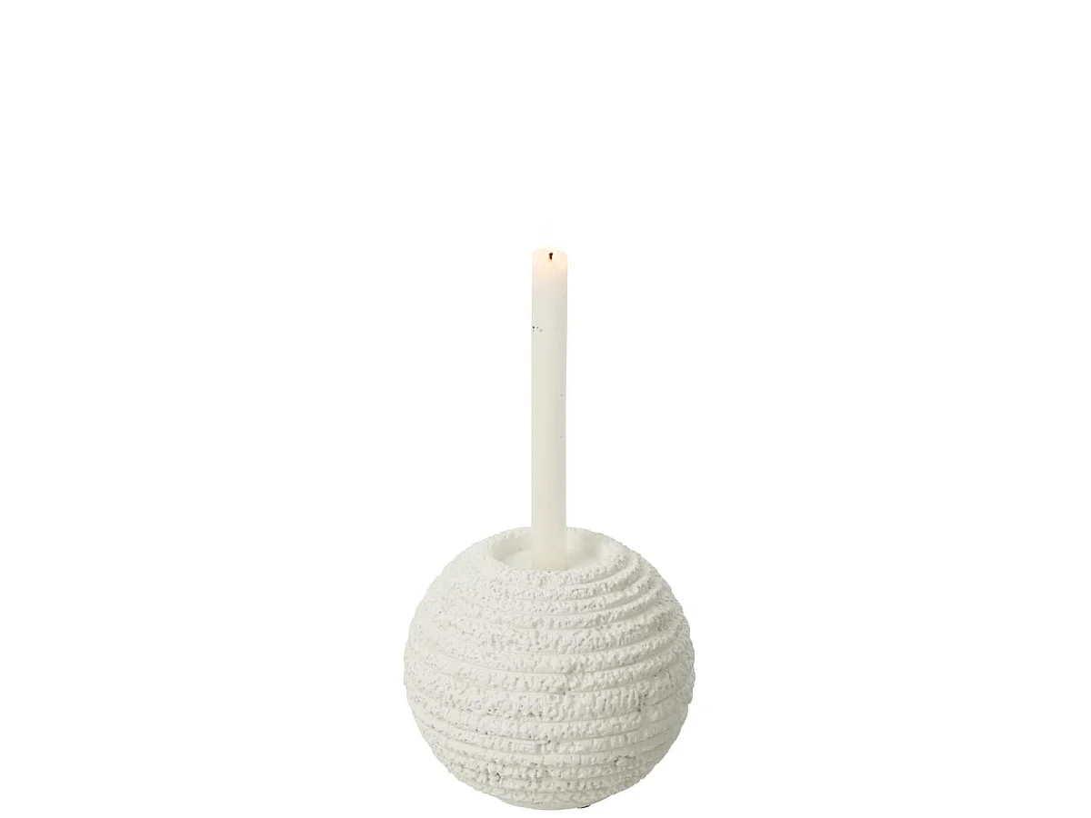 Chandelier Rond en Ciment "Creta" 18cm Blanc