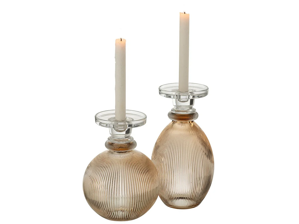 Chandelier Vase en Verre "Malik" 23cm Taupe