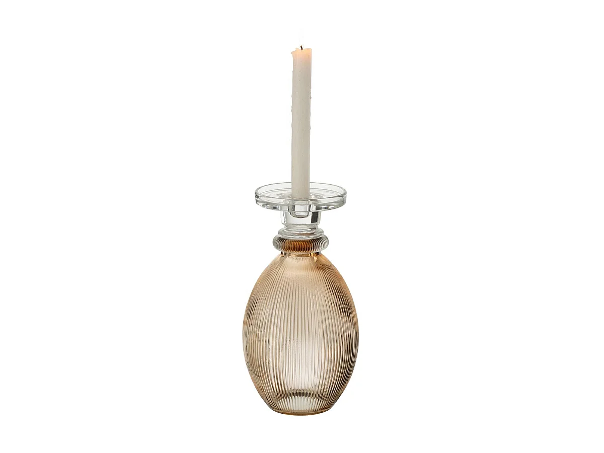 Chandelier Vase en Verre "Malik" 28cm Taupe