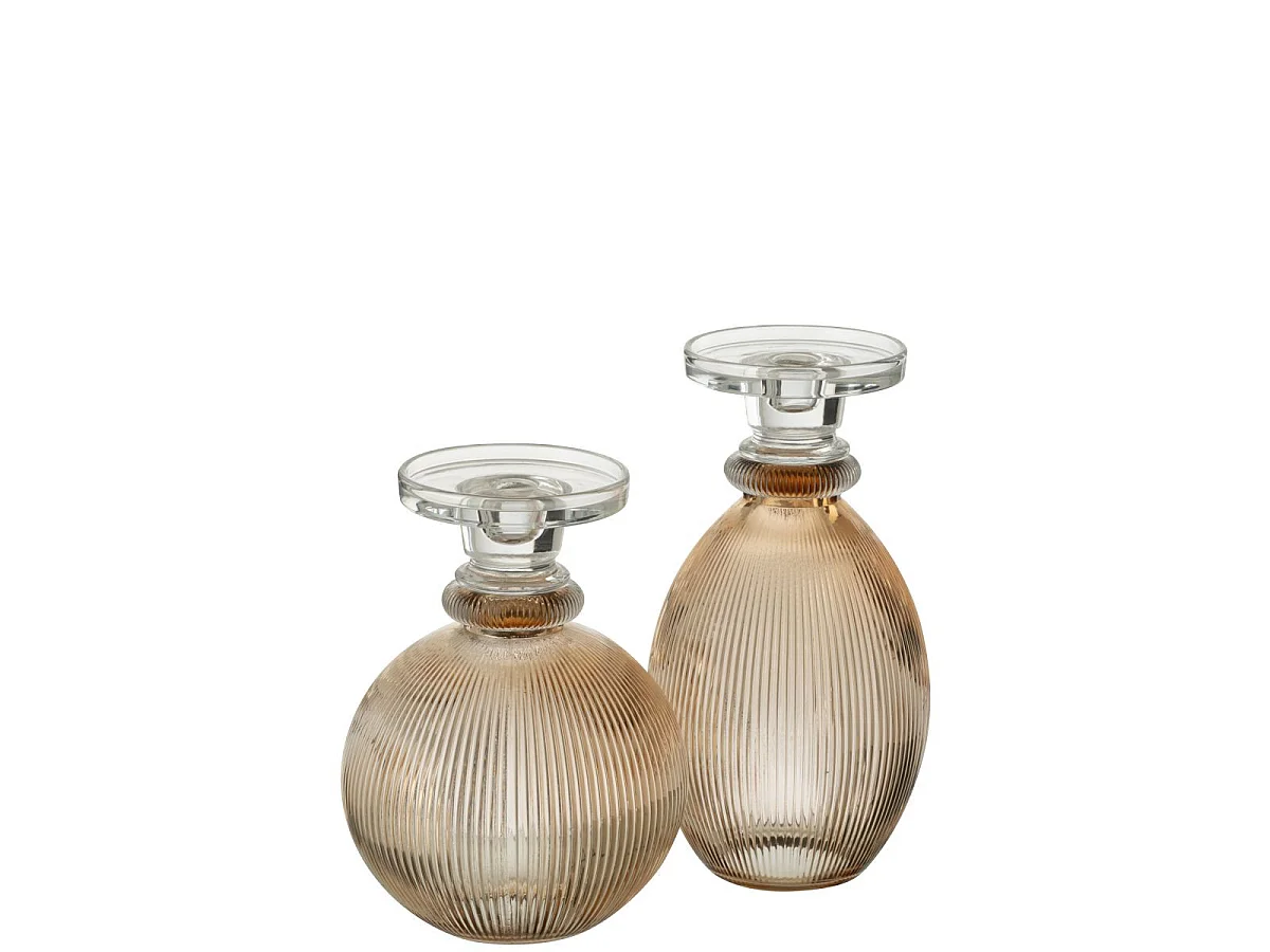 Chandelier Vase en Verre "Malik" 28cm Taupe