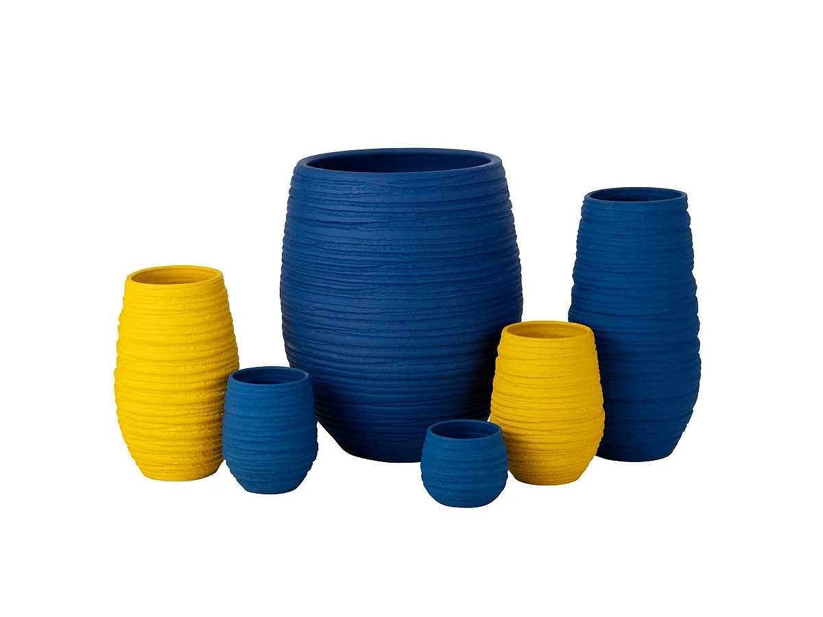 Cache-Pot en Céramique "Fiesta" 60cm Bleu