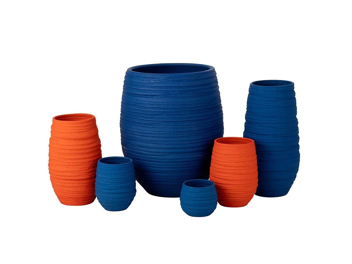 Cache-Pot en Céramique "Fiesta" 60cm Bleu