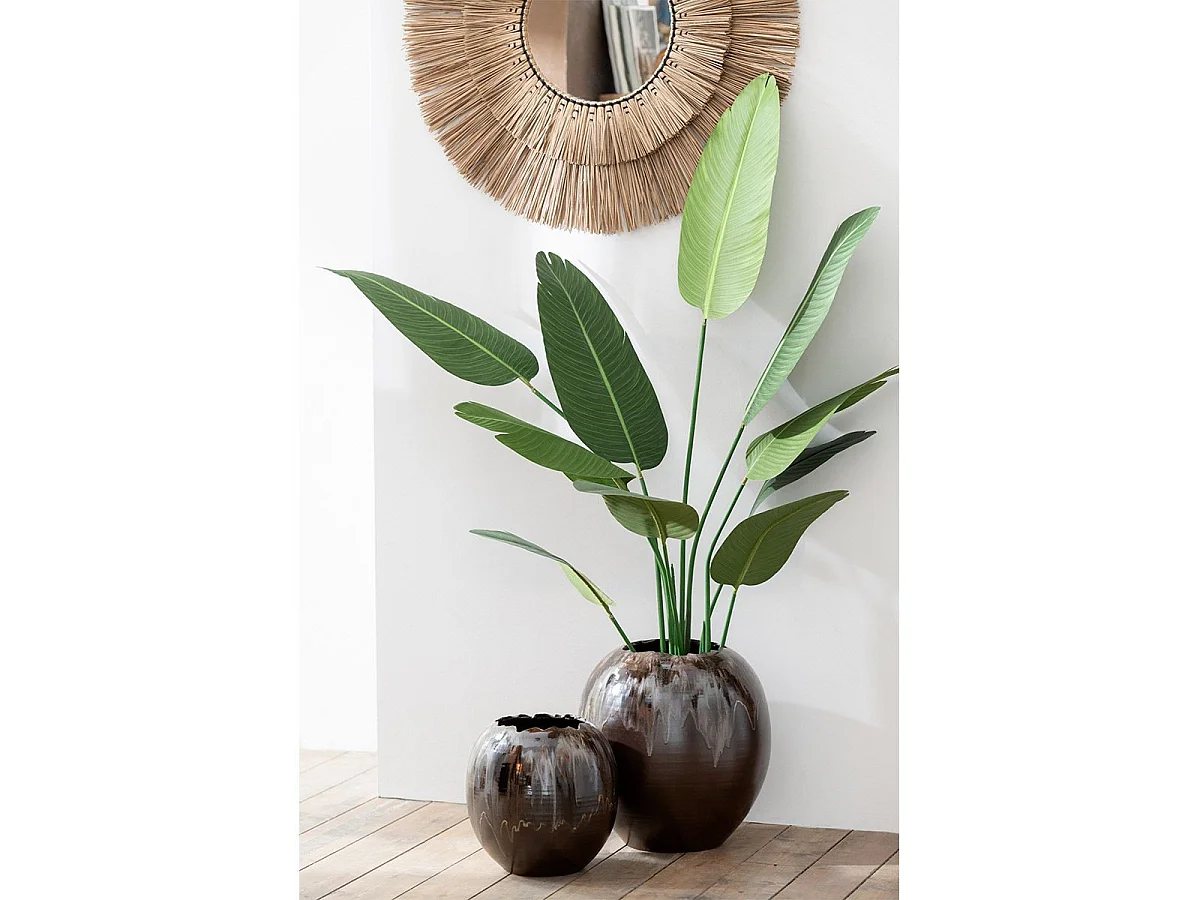 Cache-Pot en Céramique "Jaisalmer" 50cm Marron