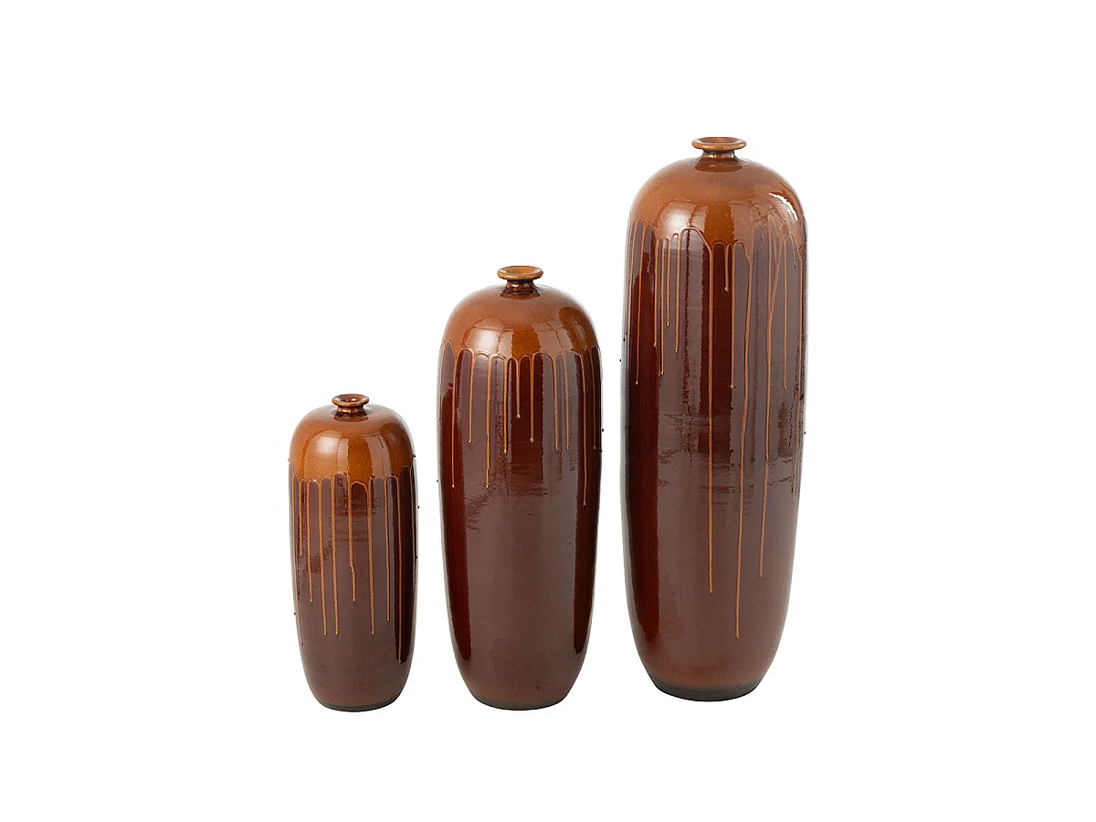 Vase en Terre Cuite "Lee Terra" 55cm Marron & Orange