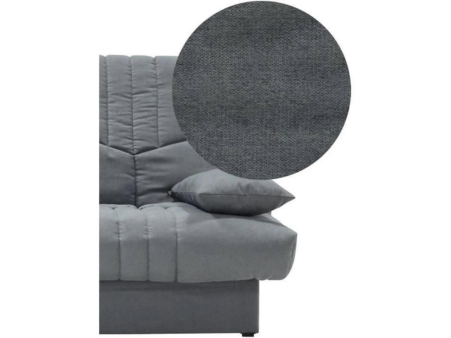 Clic clac 3 places THELMA - Tissu Soro gris moyen - Couchage 125 x 190 cm - 190 x 92 x 96 cm