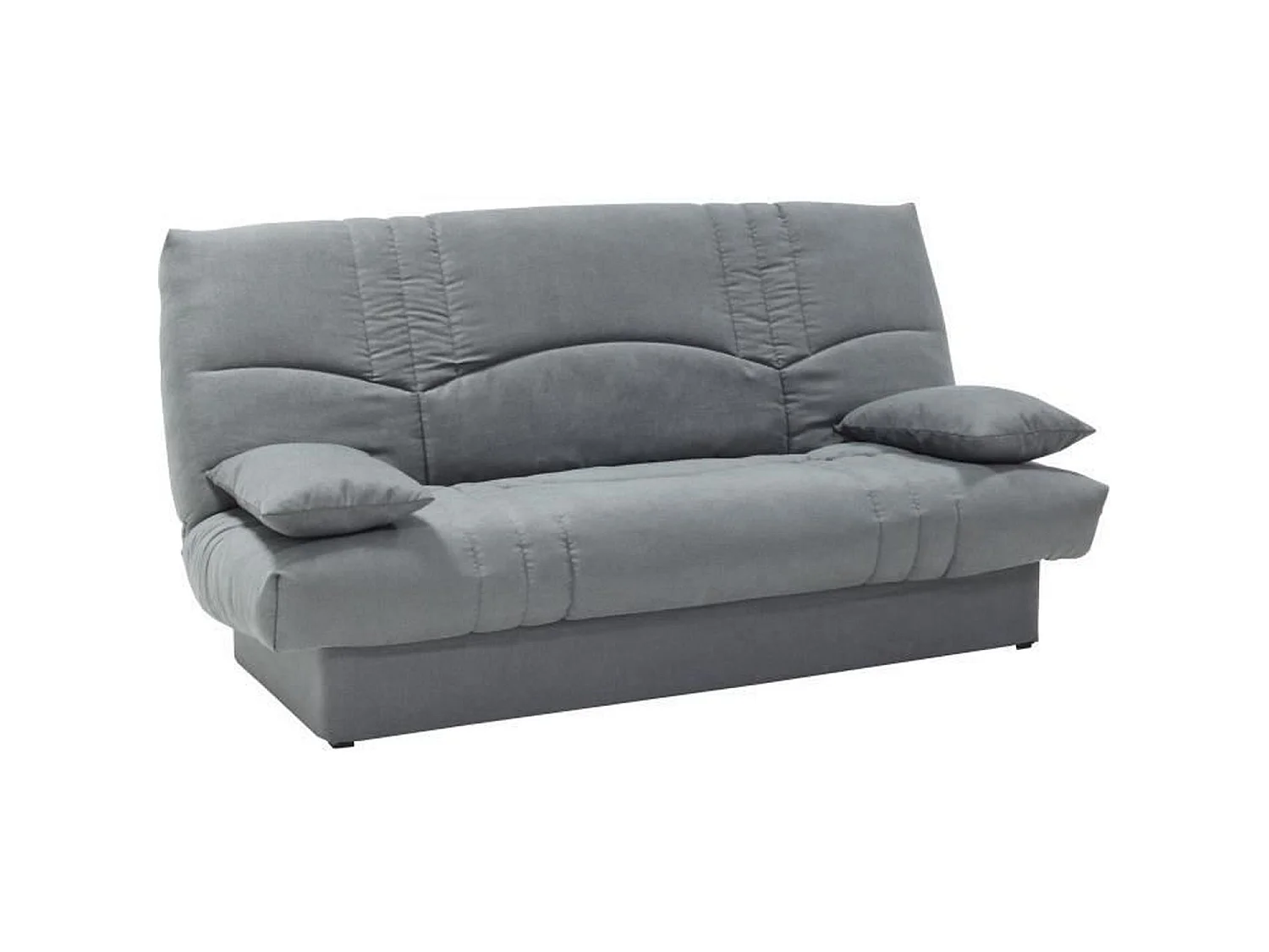 Clic clac 3 places THELMA - Tissu Soro gris moyen - Couchage 125 x 190 cm - 190 x 92 x 96 cm