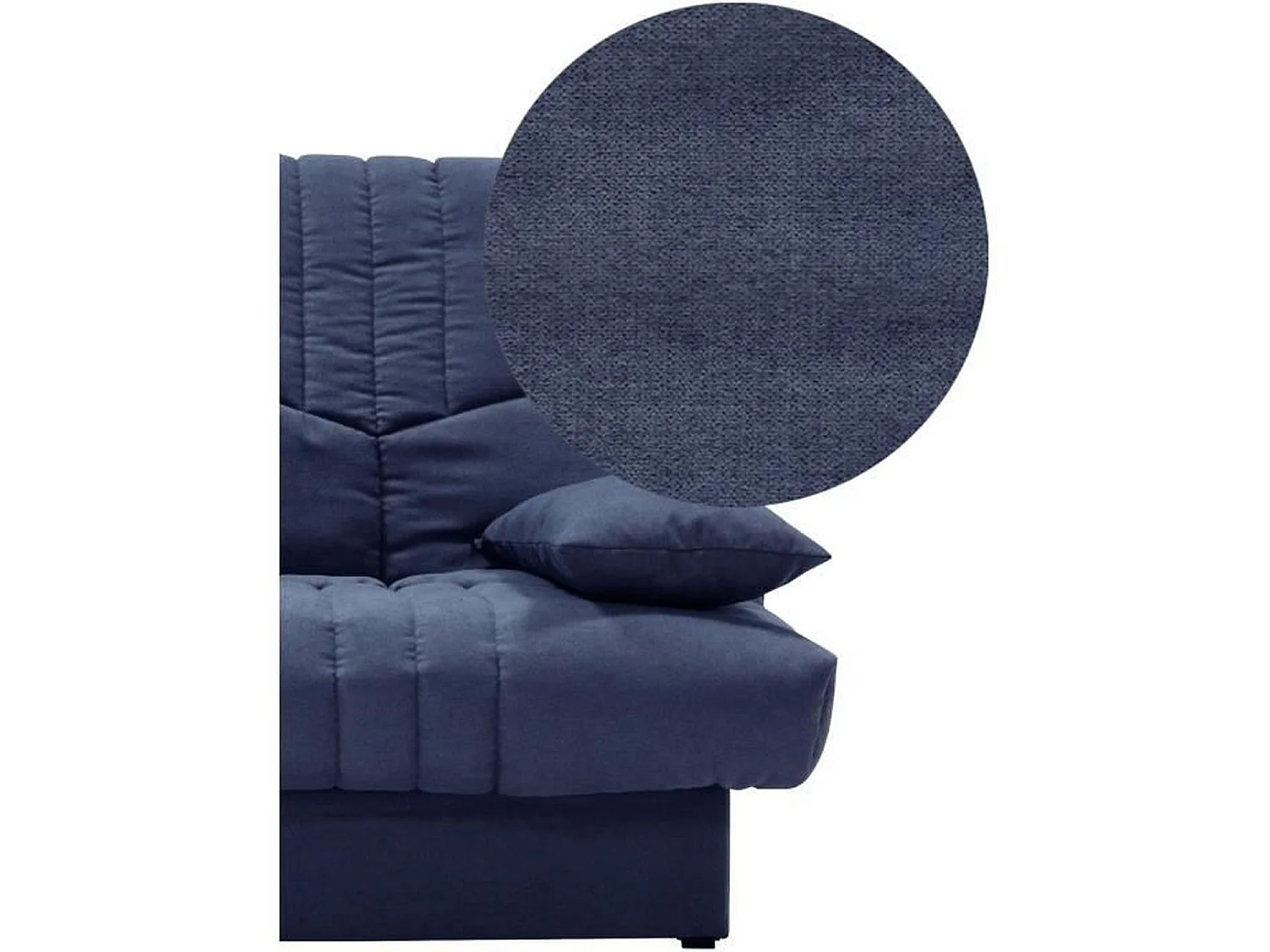Clic clac 3 places THELMA - Tissu Soro bleu foncé - Couchage 125 x 190 cm - 190 x 92 x 96 cm