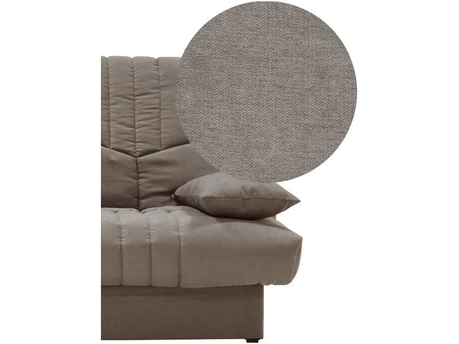 Clic clac 3 places THELMA - Tissu Soro taupe - Couchage 125 x 190 cm - 190 x 92 x 96 cm