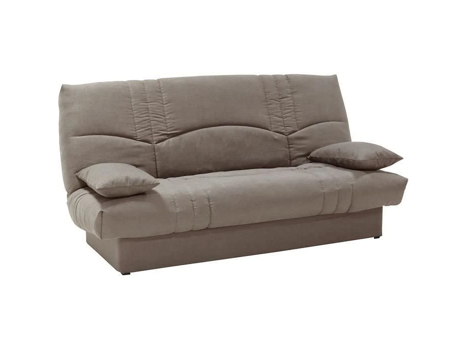 Clic clac 3 places THELMA - Tissu Soro taupe - Couchage 125 x 190 cm - 190 x 92 x 96 cm