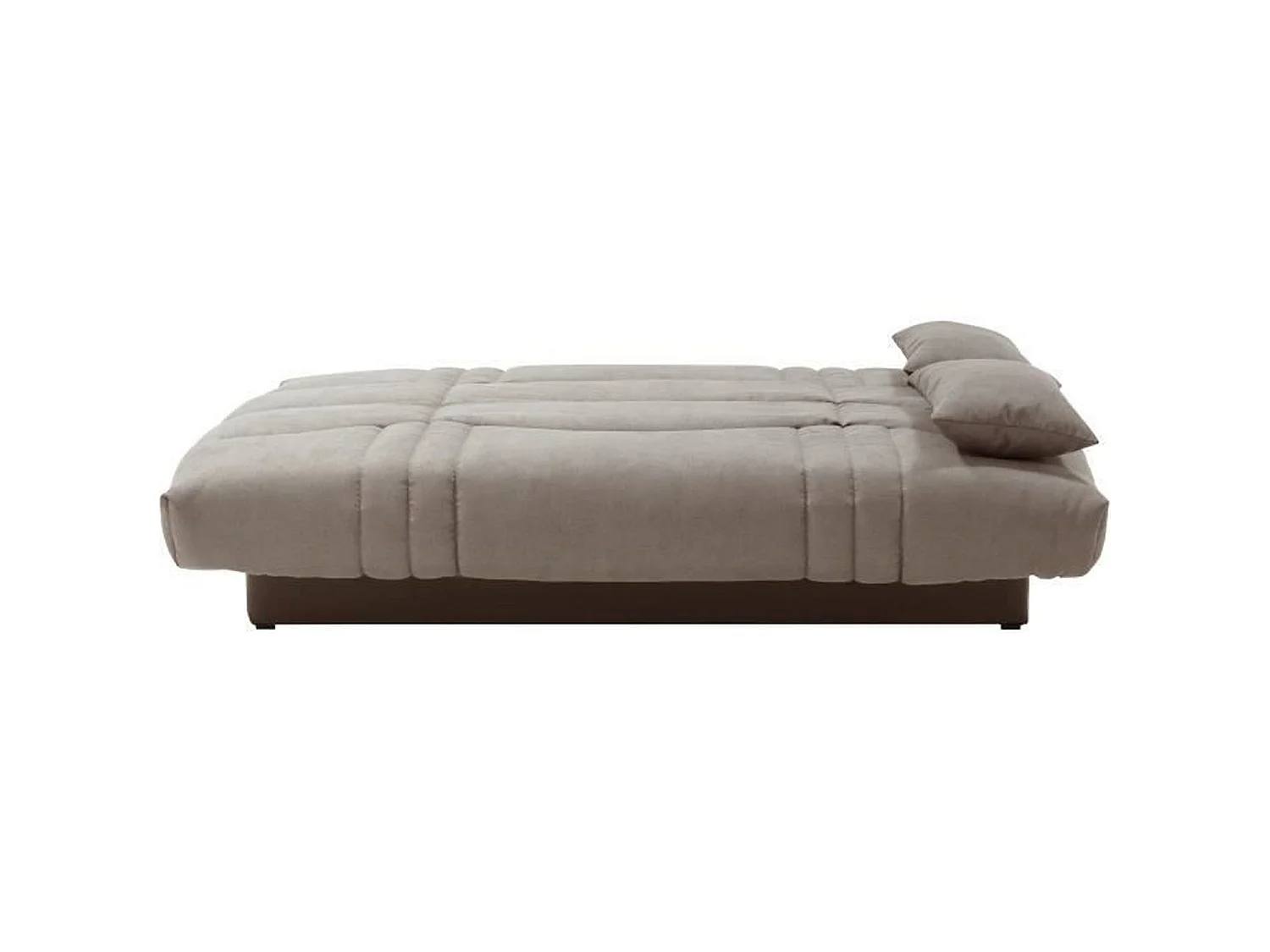 Clic clac 3 places THELMA - Tissu Soro taupe - Couchage 125 x 190 cm - 190 x 92 x 96 cm