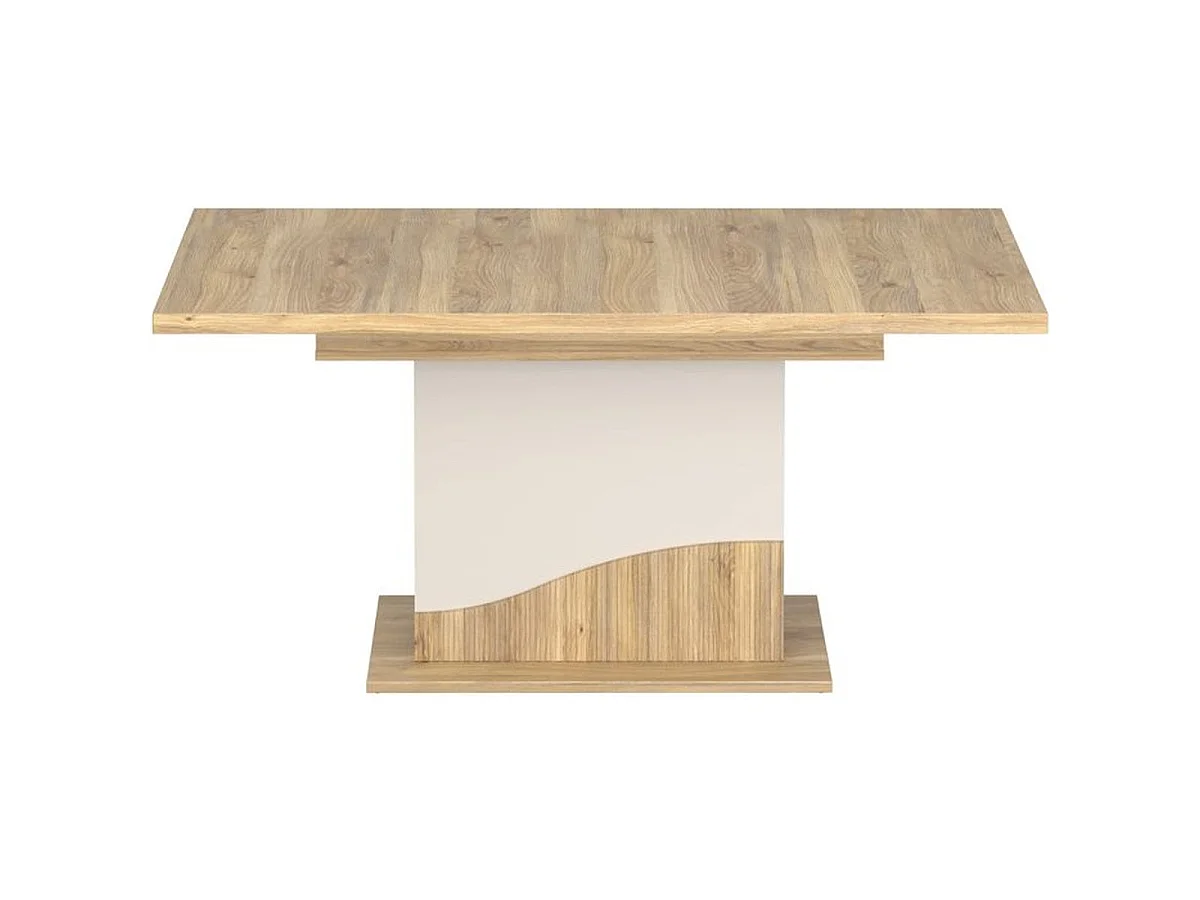 Table à manger extensible POEM 160-200 x 90 x 76 cm, Sable & Chêne - 8 places