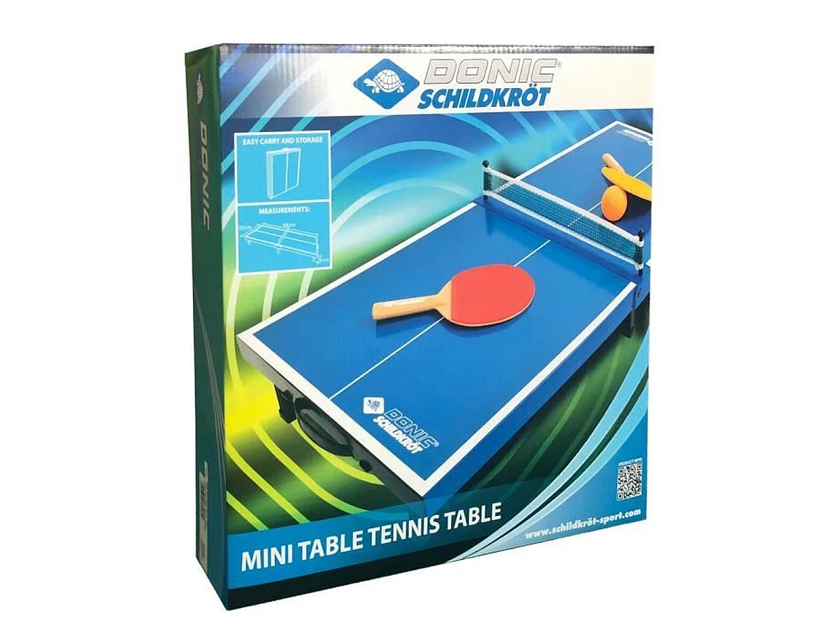 Schildkröt Mini Table de Ping-Pong Pliable 66 x 33 x 9 cm avec 2 Raquettes et 1 Balle