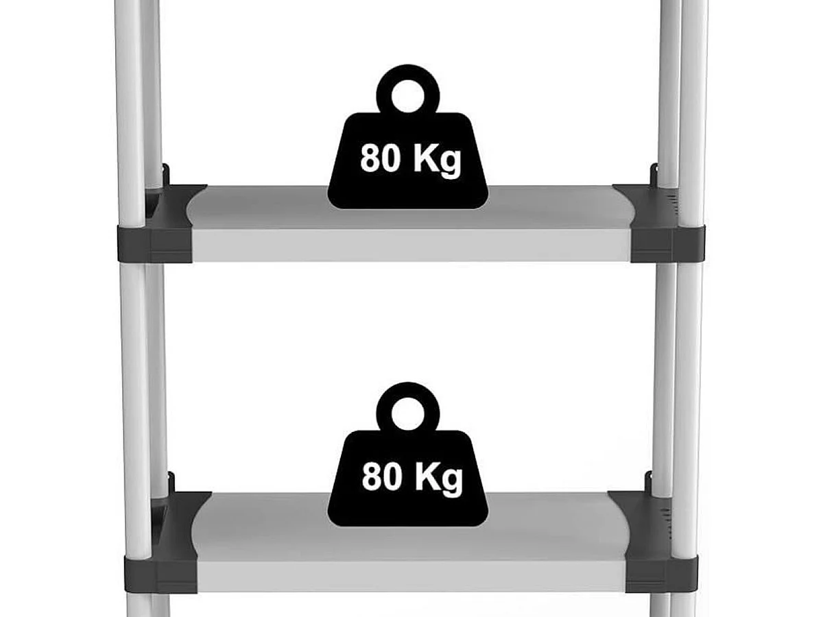 TOOD Kunststof Plank met 4 Verstelbare Planken 80x40x168 cm - 80 kg/plank
