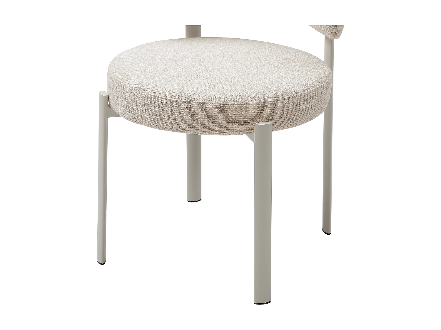 Lot de 6 chaises en tissu tweed et métal crème - Beige - ASILOVA
