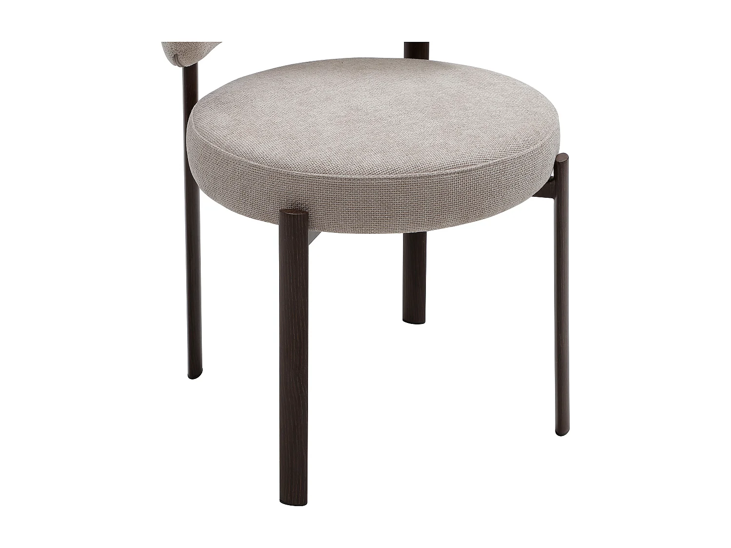 Lot de 6 chaises en tissu texturé et métal effet bois - Beige et Naturel foncé - ASILOVA