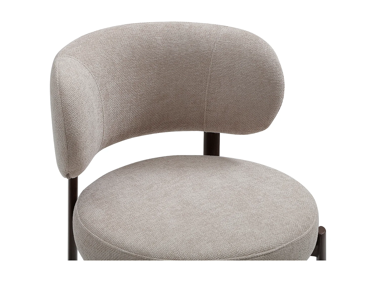 Lot de 6 chaises en tissu texturé et métal effet bois - Beige et Naturel foncé - ASILOVA