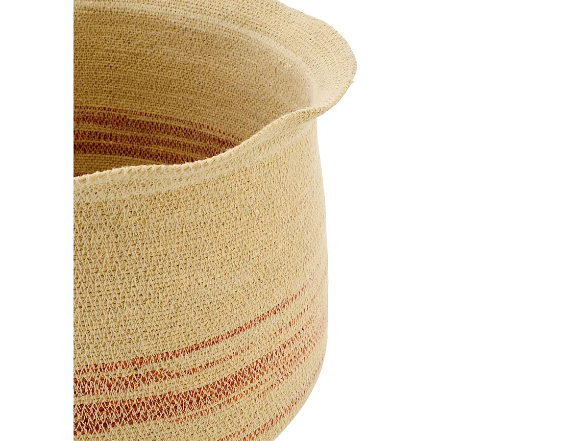 Lot de 2 Paniers en Jonc "Galene" 52cm Naturel & Orange