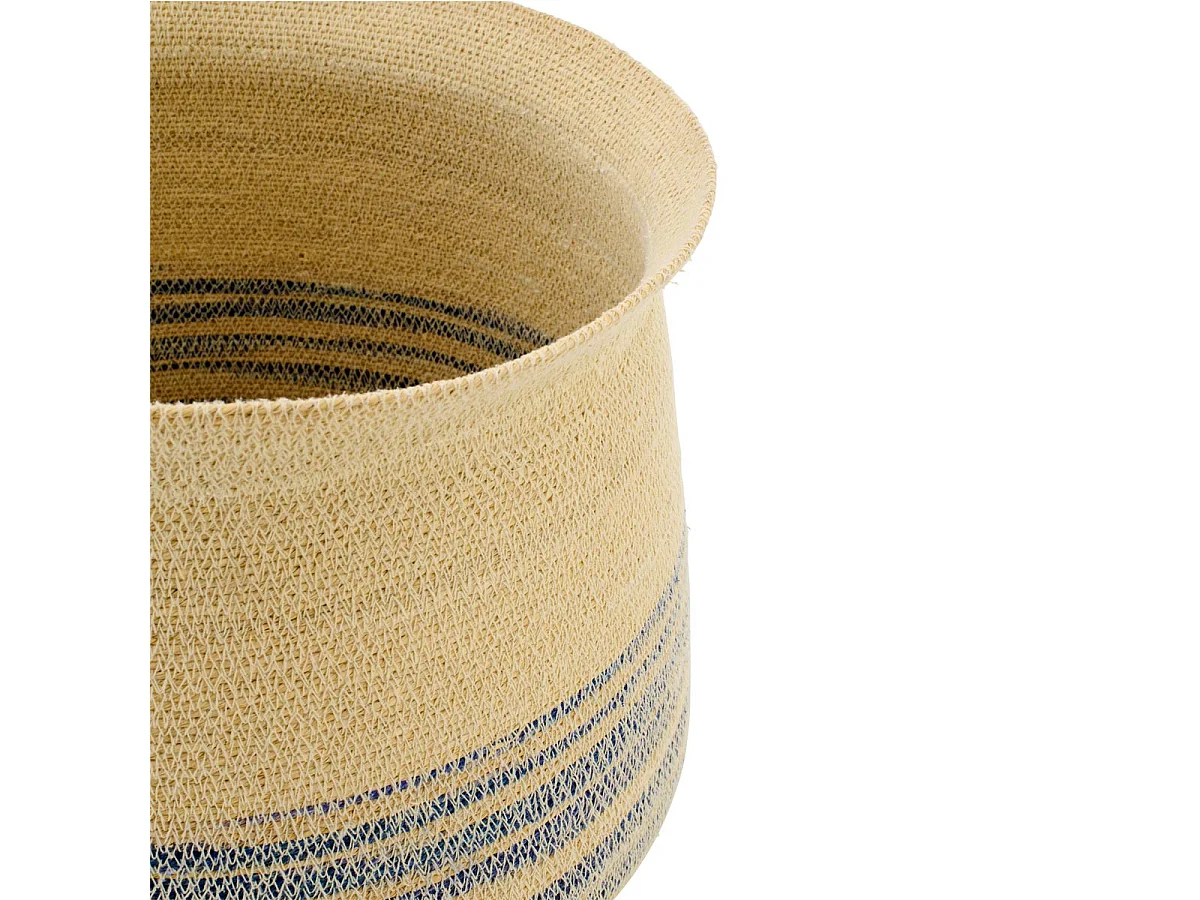 Lot de 2 Paniers en Jonc "Galene" 52cm Naturel & Bleu