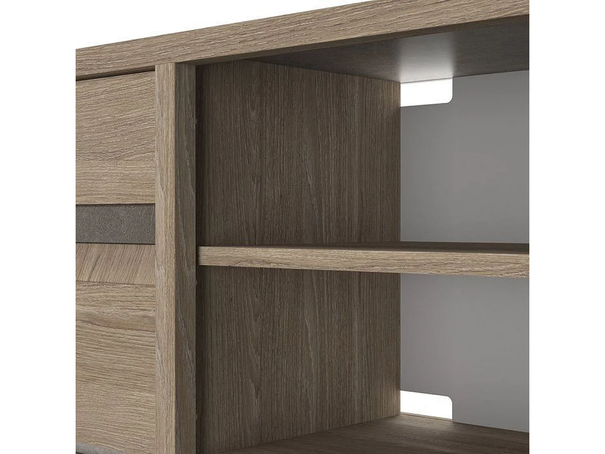 GAMI MARCEAU Laag TV-meubel Chêne Reed 190 x 48 x 57 cm Kabeldoorvoer, Eigentijds Design